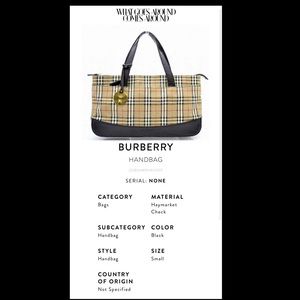 Authentic Burberry Haymarket Check Satchel Bag